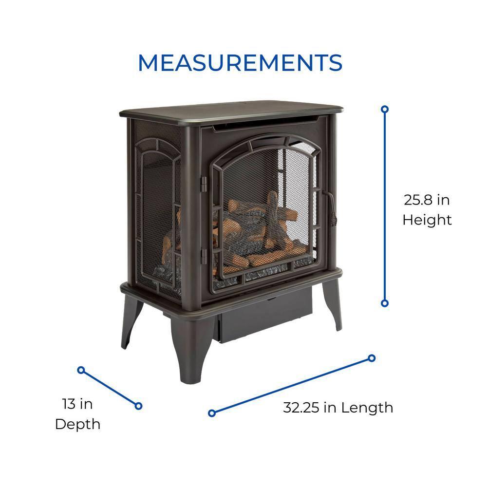 Bluegrass Living Bluegrass Living Panorama Vent Free Dual Fuel 3-Sided Gas Stove - 23,000 BTU, Remote Control, Black Finish - Model# BTSD23RT