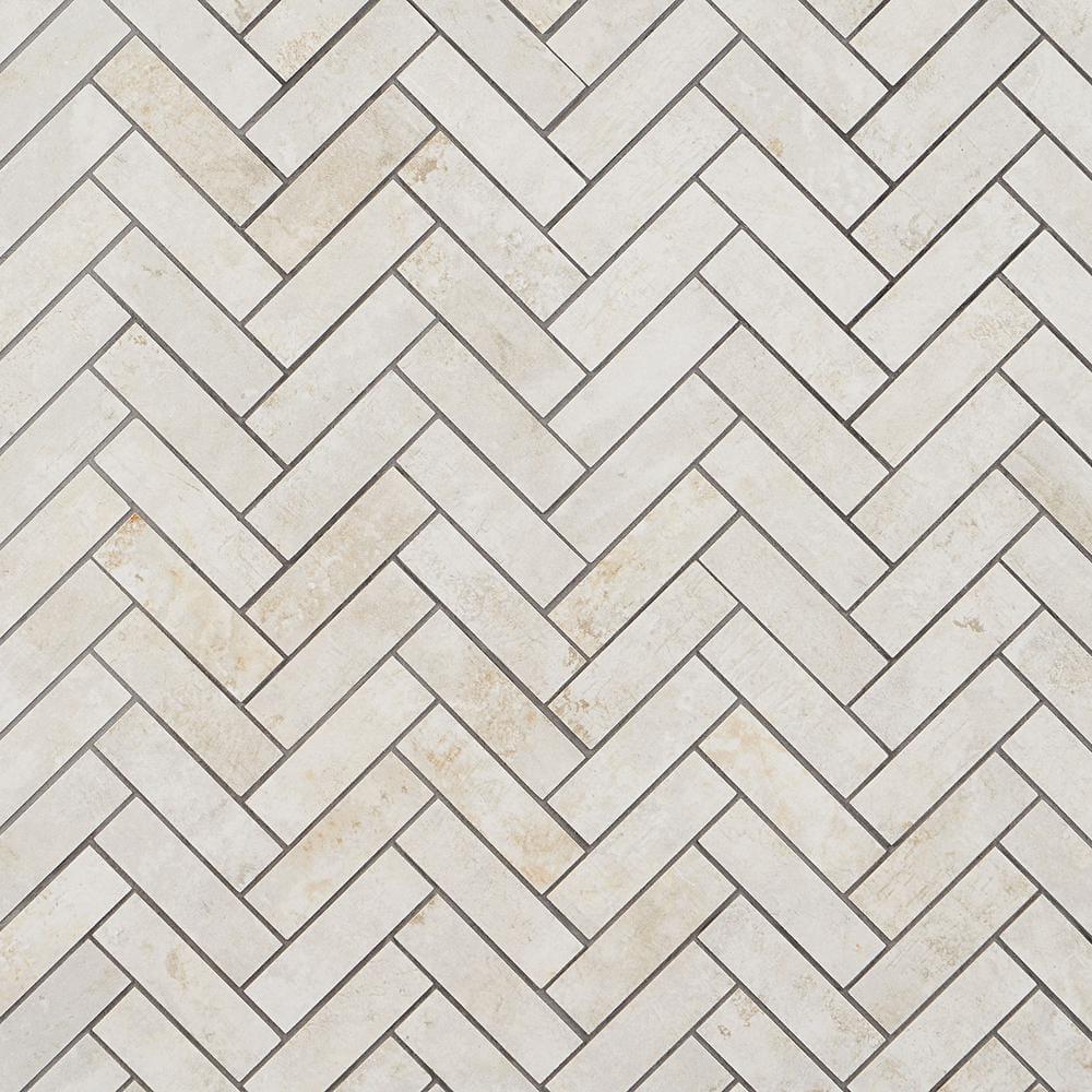 Mantis 10.03 in. x 10.62 in. Herringbone Matte Porcelain Floor & Wall Mosaic Tile (0.75 Sq.Ft./Each)