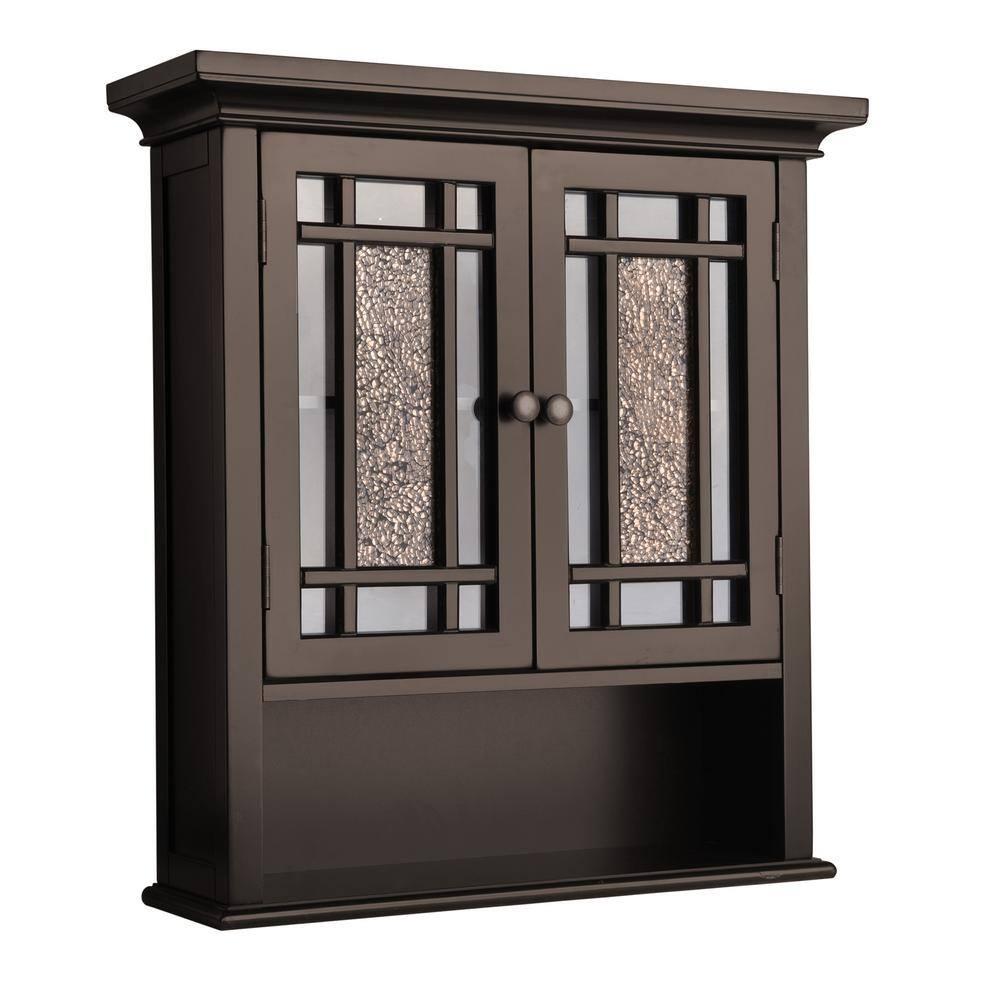 Windsor Wall Cabinet Brown - Elegant Home Fashions: Over Toilet Storage, Adjustable Shelves, MDF Composite