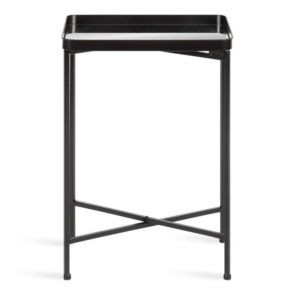 Kate and Laurel Celia Rectangle Metal Side Table, 18x12x26, Black