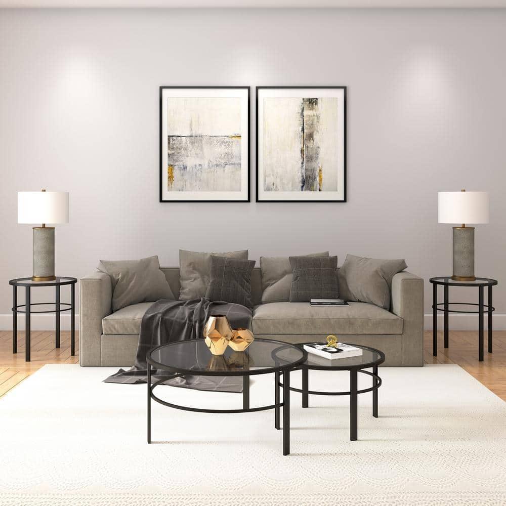 Evelyn&Zoe Gaia 20" Wide Round Side Table, Blackened Bronze