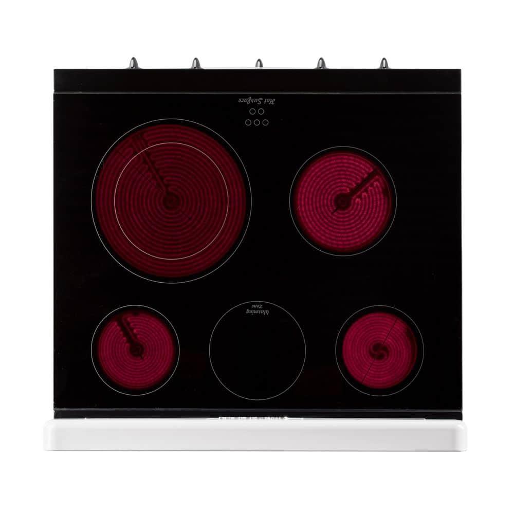 Unique Appliances Classic Retro 30" 5 Element 3.9 cu. ft. Freestanding Electric Glass Top Range with Convection Oven UGP-30CR EC W