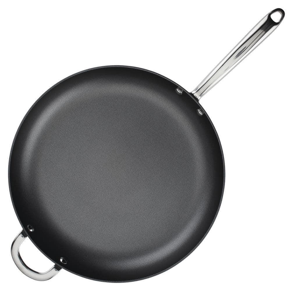 Rachael Ray Hard Anodized 14 inch Nonstick Frying Pan with Helper Handle, Gray