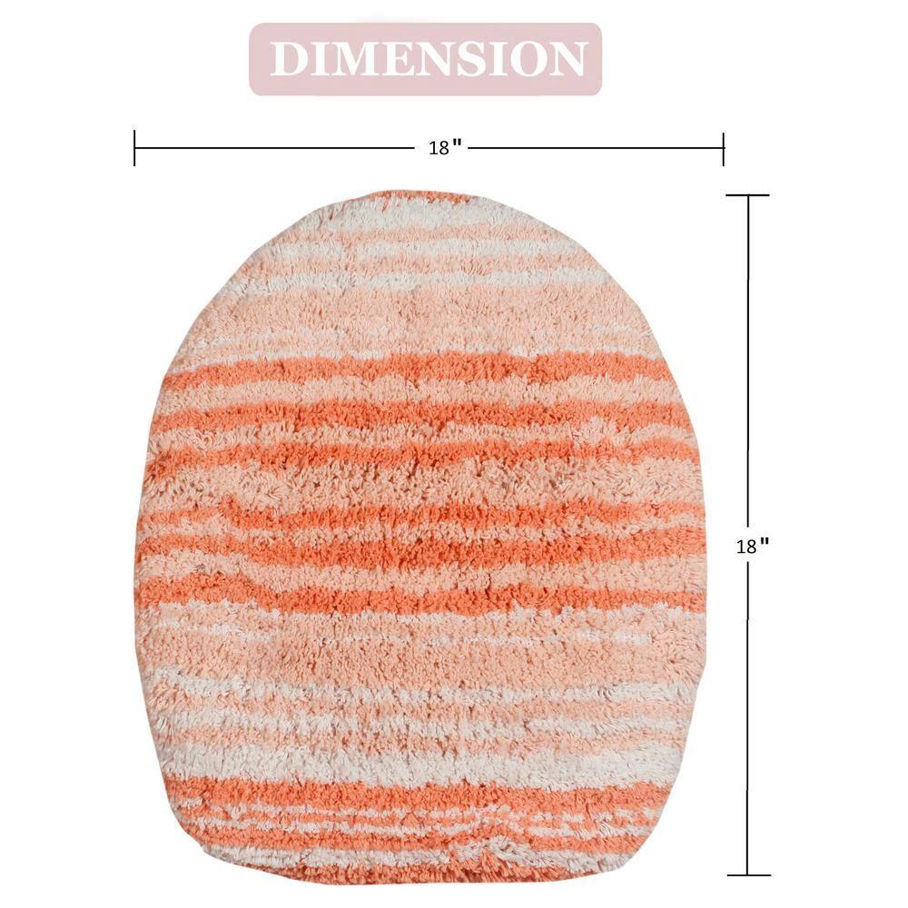 Home Weavers Gradation Collection 100% Cotton Toilet Lid Cover, Soft & Absorbent Bath Accessory, Non-Slip, Machine Washable, 18"x18" Toilet Lid Cover, Coral
