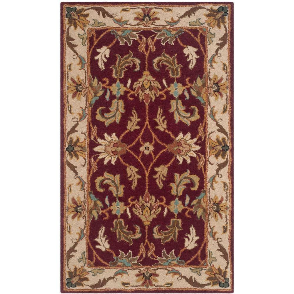 Heritage HG628 Hand Tufted Area Rug - Red/Ivory - 3'x5' - Safavieh.