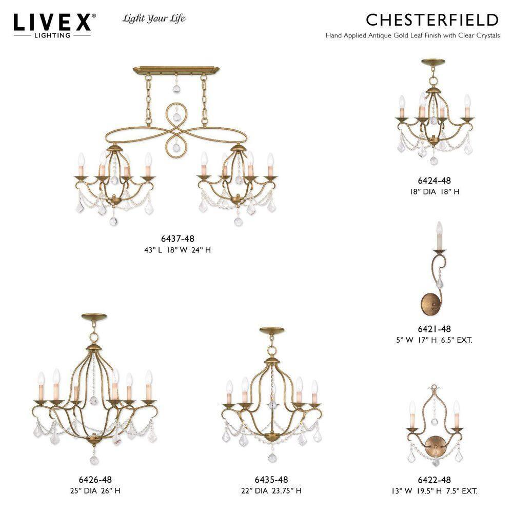 Livex Lighting Chesterfield 2 - Light Wall Light in  Antique Gold Leaf