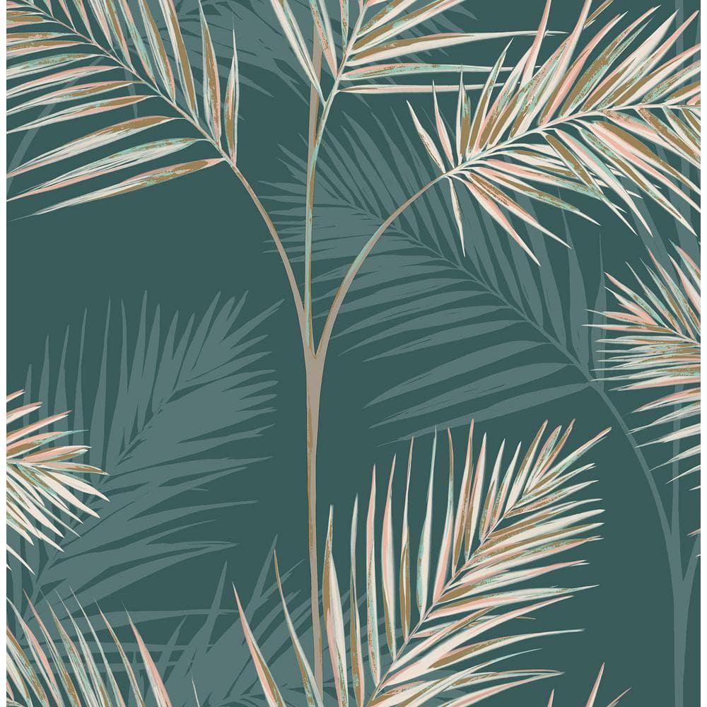 Fine Decor South Beach Evergreen Fronds Unpasted Paper Wallpaper, 20.5-in by 33-ft, 56.4 sq. ft.
