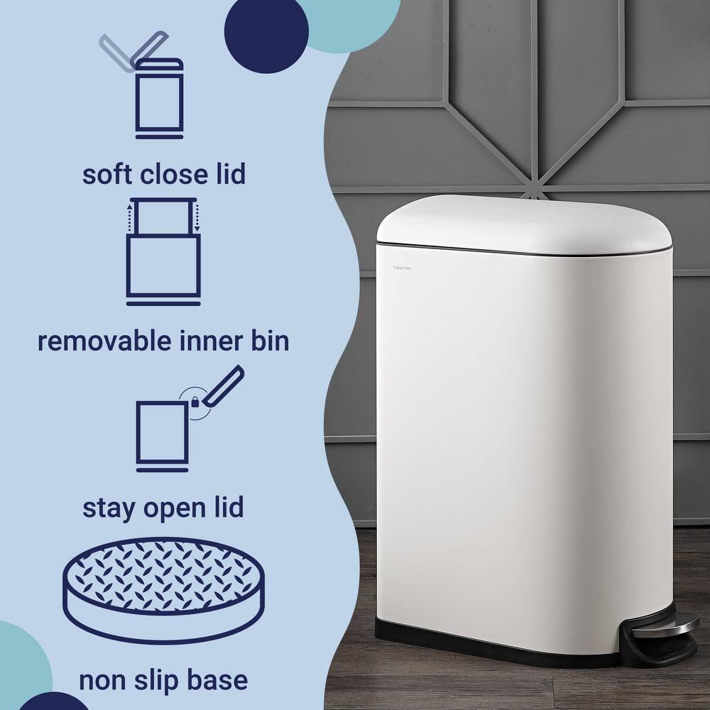 happimess Roland Steel Step On Trash Can & Reviews | Wayfair