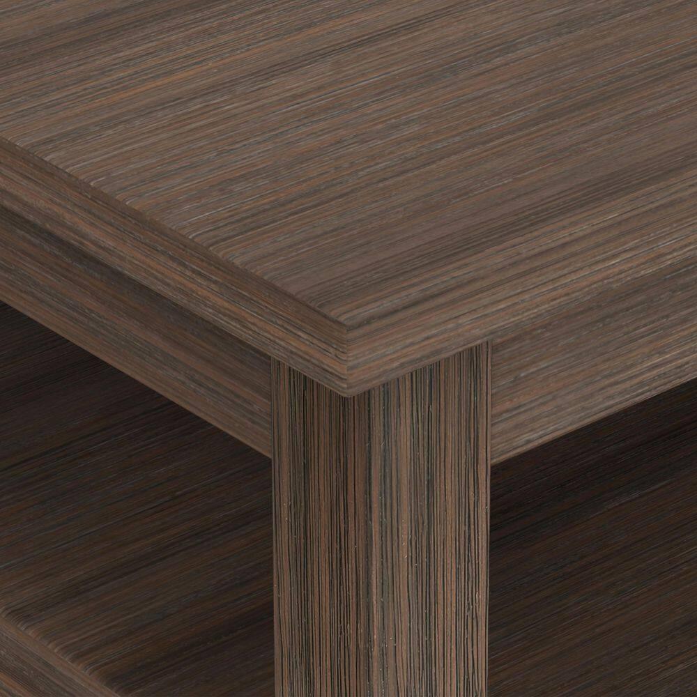 Simpli Home Warm Shaker 48"W Solid Wood Coffee Table with Two Storage Drawers and Open Shelf