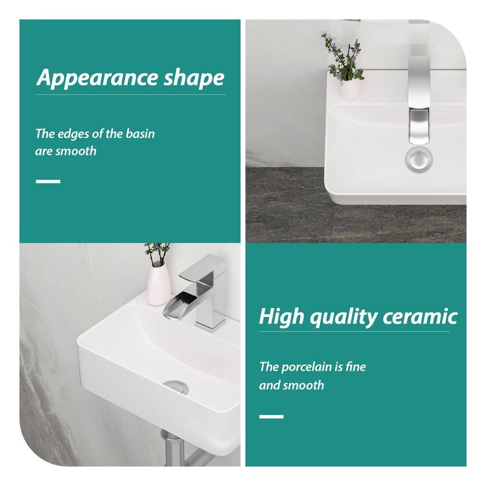 APRESSHUI AH-BS1410LGP APRESSHUI 10'' Ceramic Rectangular Bathroom Sink