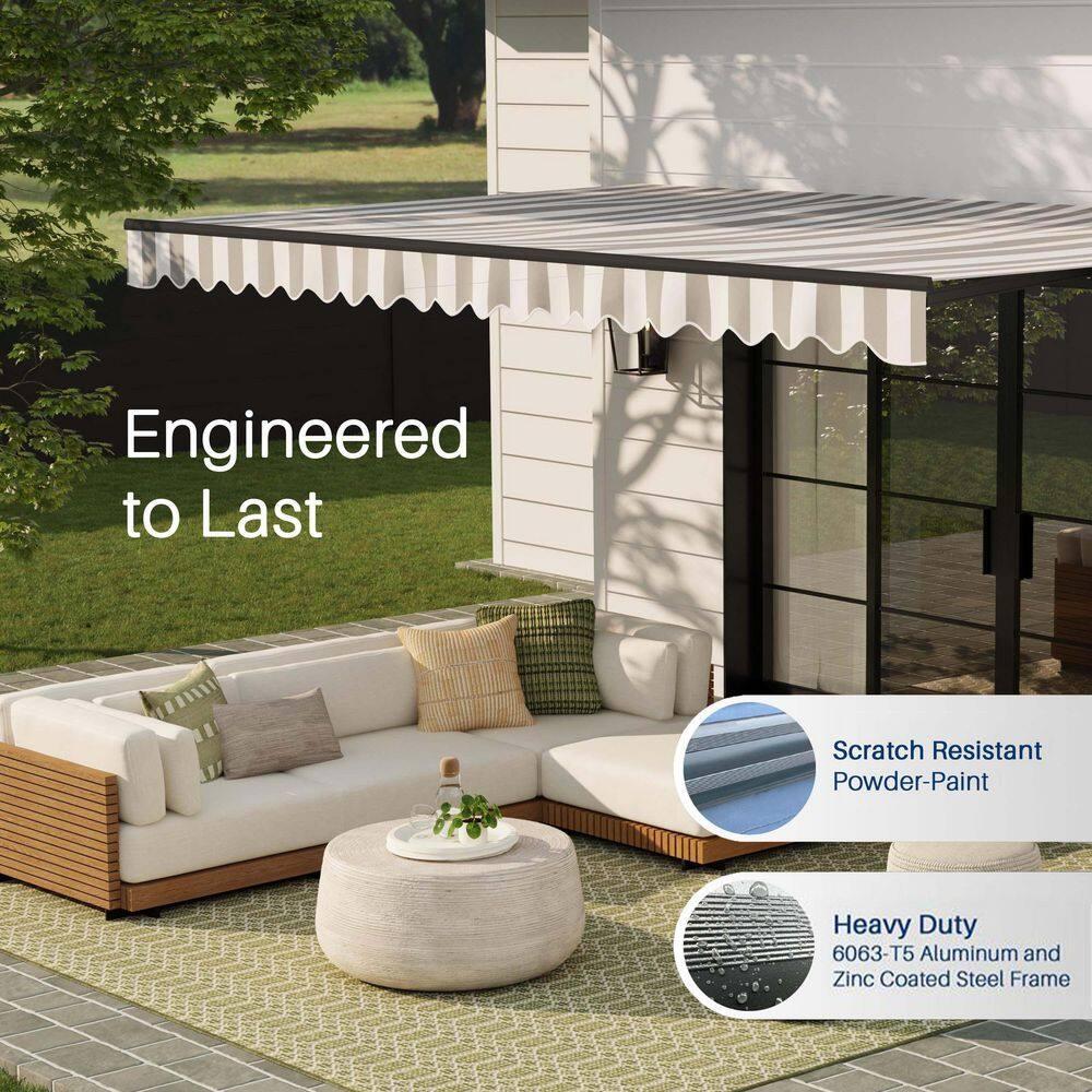 Motorized Retractable Patio Awning- Black Frame