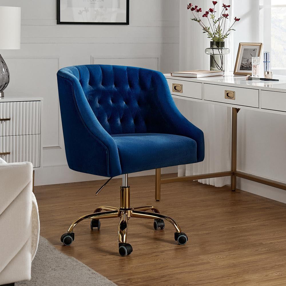 14 Karat Home Lydia Manager's Chair with Swivel, Navy