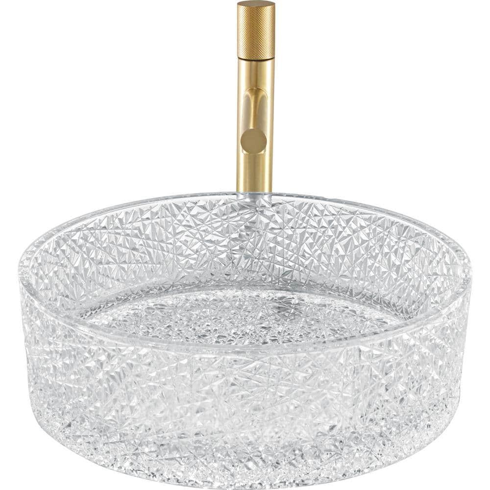 Stadium 16" Glass Circular Bathroom Vessel Sink - Timeless Collection