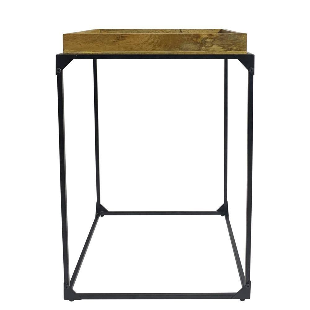Carolina Living Cooper Tray Table - Inlay Natural - Black