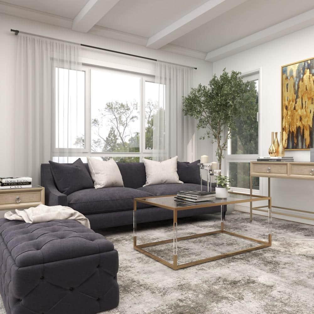 Metal and Glass Coffee Table Gold - Olivia & May: Elegant Iron Frame, No Assembly, Contemporary Design