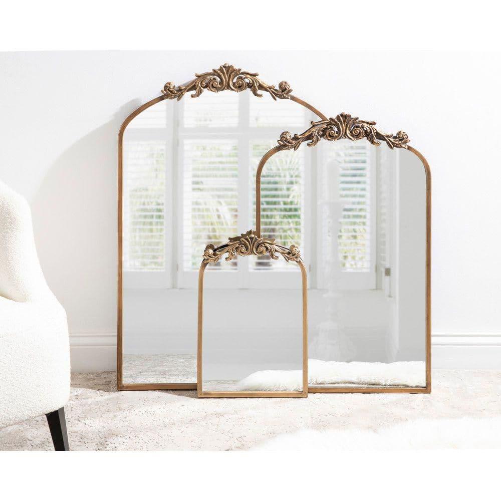 24" x 36" Arendahl Traditional Arch Decorative Wall Mirror Gold - Kate & Laurel All Things Decor
