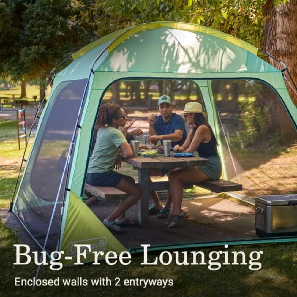 Coleman 86"x10' Skyshade 6 Person Screen Dome Canopy Beach Shelter Tent - Moss