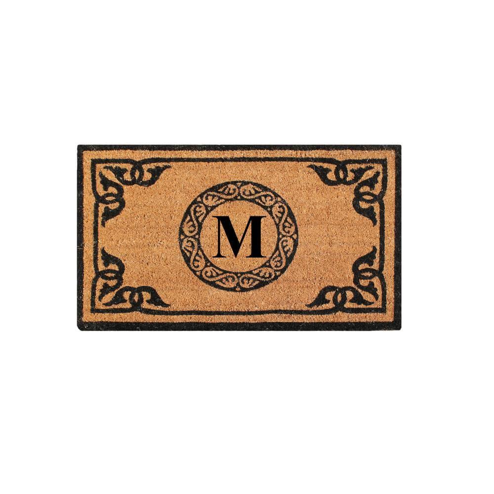 A1HC First Impression Hand Crafted by Artisans Geneva Monogrammed Entry Doormat, 24"X39" M