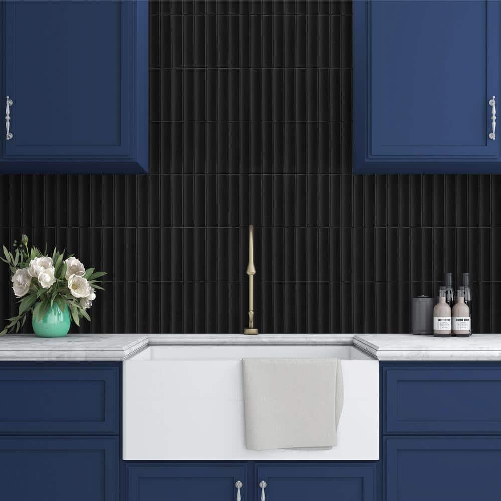 12.52" x 11.89" Honed Flucted Natural Marble Mosaic Tile