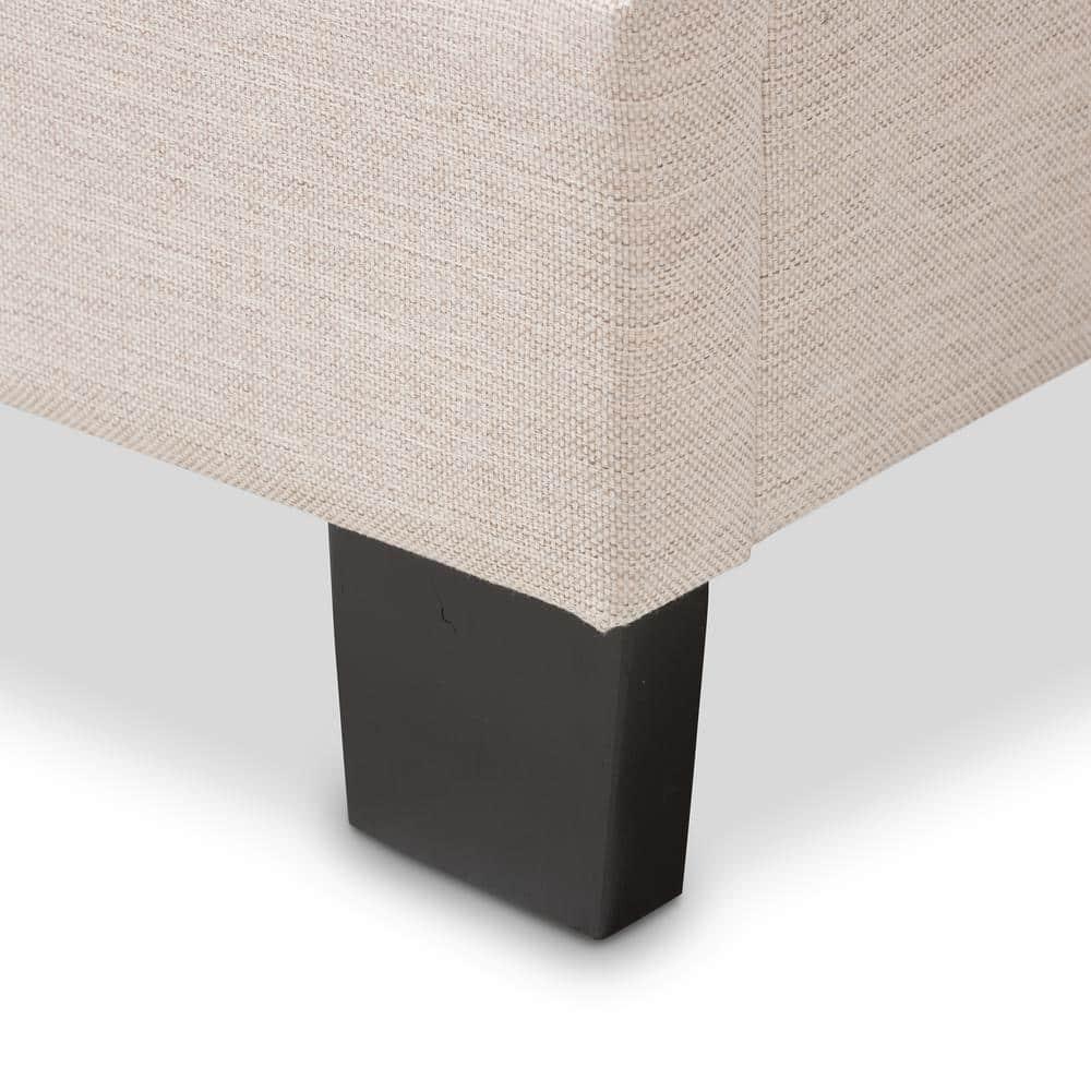 King Emerson Modern and Contemporary Fabric Upholstered Bed Light Beige - Baxton Studio