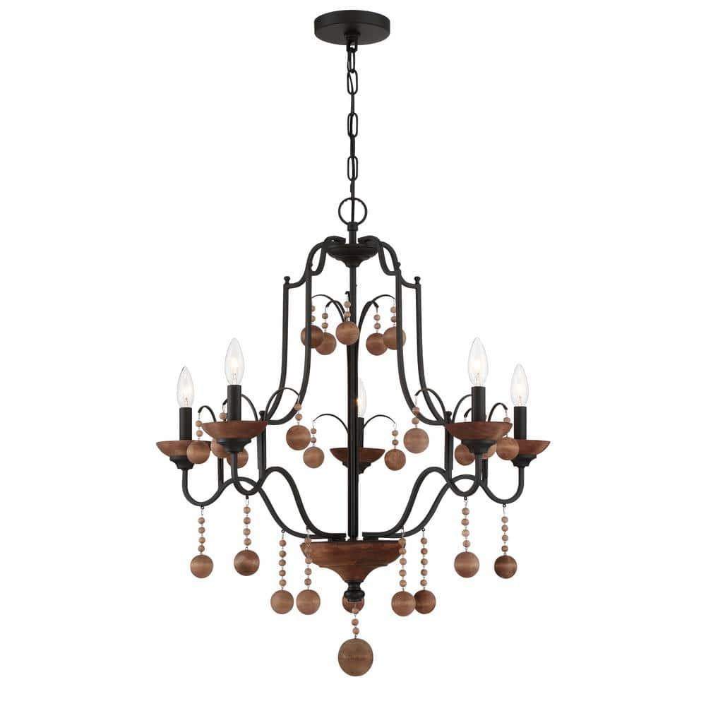 Minka Lavery - Colonial Charm - 5 Light Chandelier-31.75 Inches Tall and 28