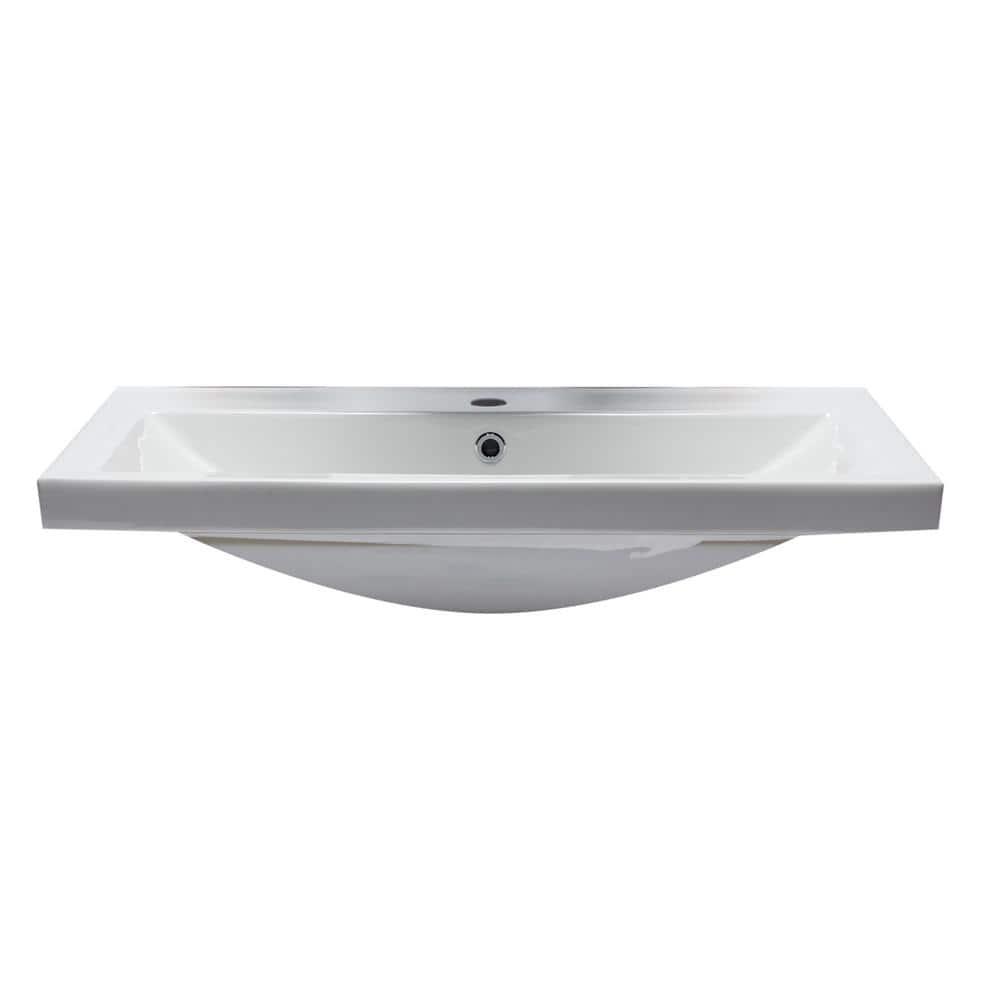 31.5'' L Drop-In Single Bowl Ceramic Kitchen Sink