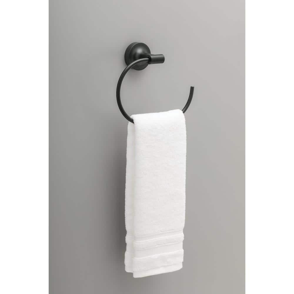 Voisin Round Open Towel Ring Bath Hardware Accessory in Matte Black