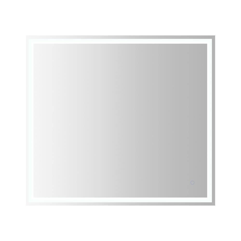 Pax 40 in. W x 36 in. H Large Rectangular Frameless Antifog Front/Back-Lit Wall Bathroom Vanity Mirror with Smart Touch - JONATHAN Y