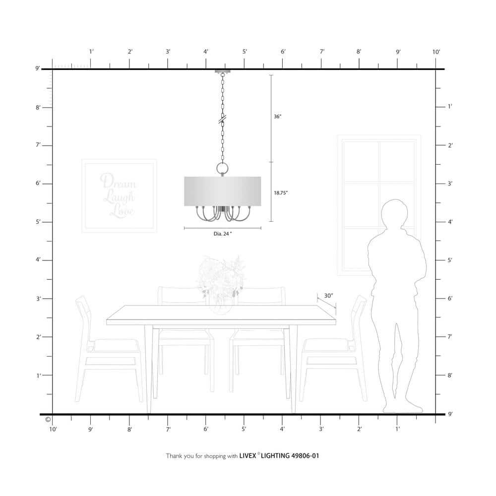 Dovecove Winscombe Shaded Drum Chandelier