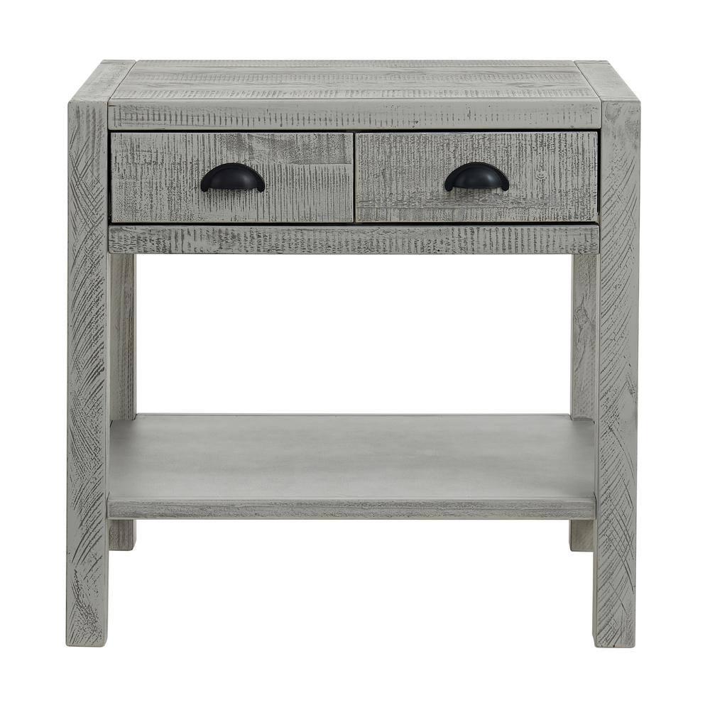 Arden 2-Drawer Wood Nightstand, Perfect for Modern Rustic, Boho or Traditional Bedroom, Functional and Stable Storage, 28W x 19D x 26 3/8H