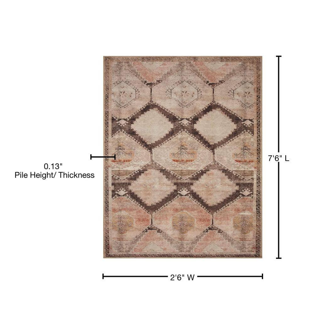 Loloi II Wynter Geometric Traditional Area Rug, Brown, 2'.6" x 7'.6"