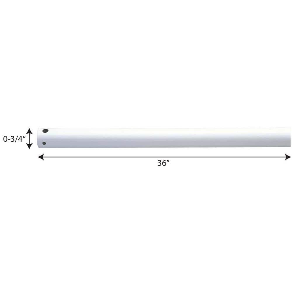 Progress Lighting 36-Inch Ceiling Fan Downrod In White Finish