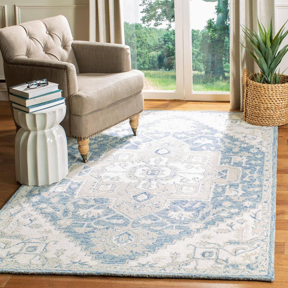 Micro-Loop MLP503 Hand Tufted Area Rug - Blue/Ivory - 8'x10' - Safavieh.