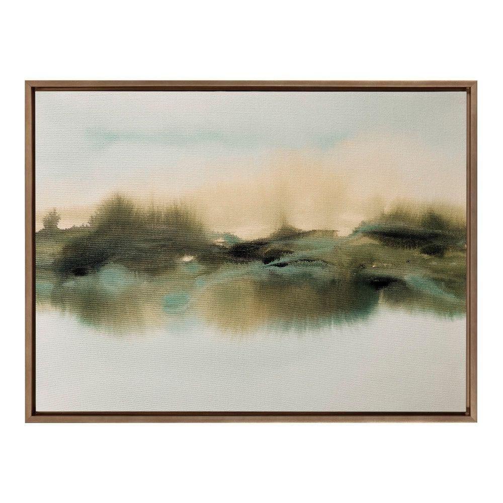 28" x 38" Sylvie Tranquil Meadows Framed Canvas by Amy Lighthall Gold - Kate & Laurel All Things Decor: Rustic Digital Art, Plastic Frame