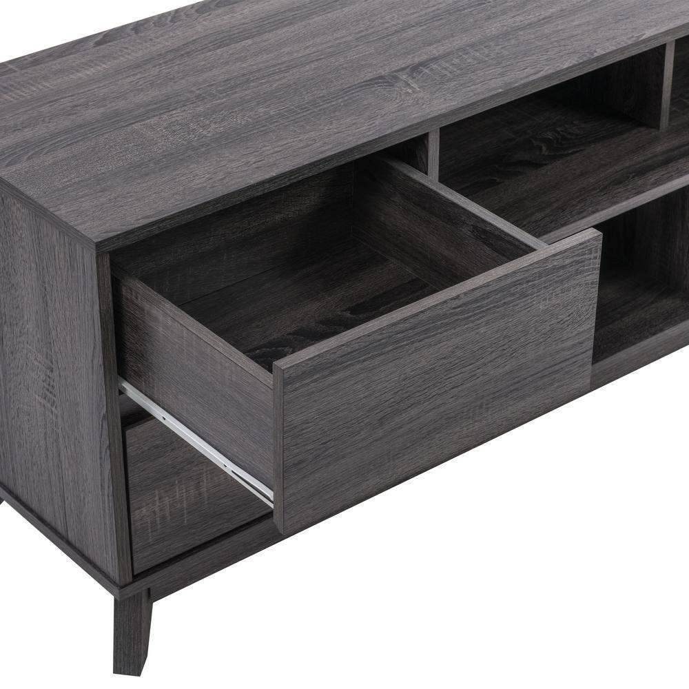 Hollywood Wood Grain TV Stand for TVs up to 85" with Drawers Gray - CorLiving