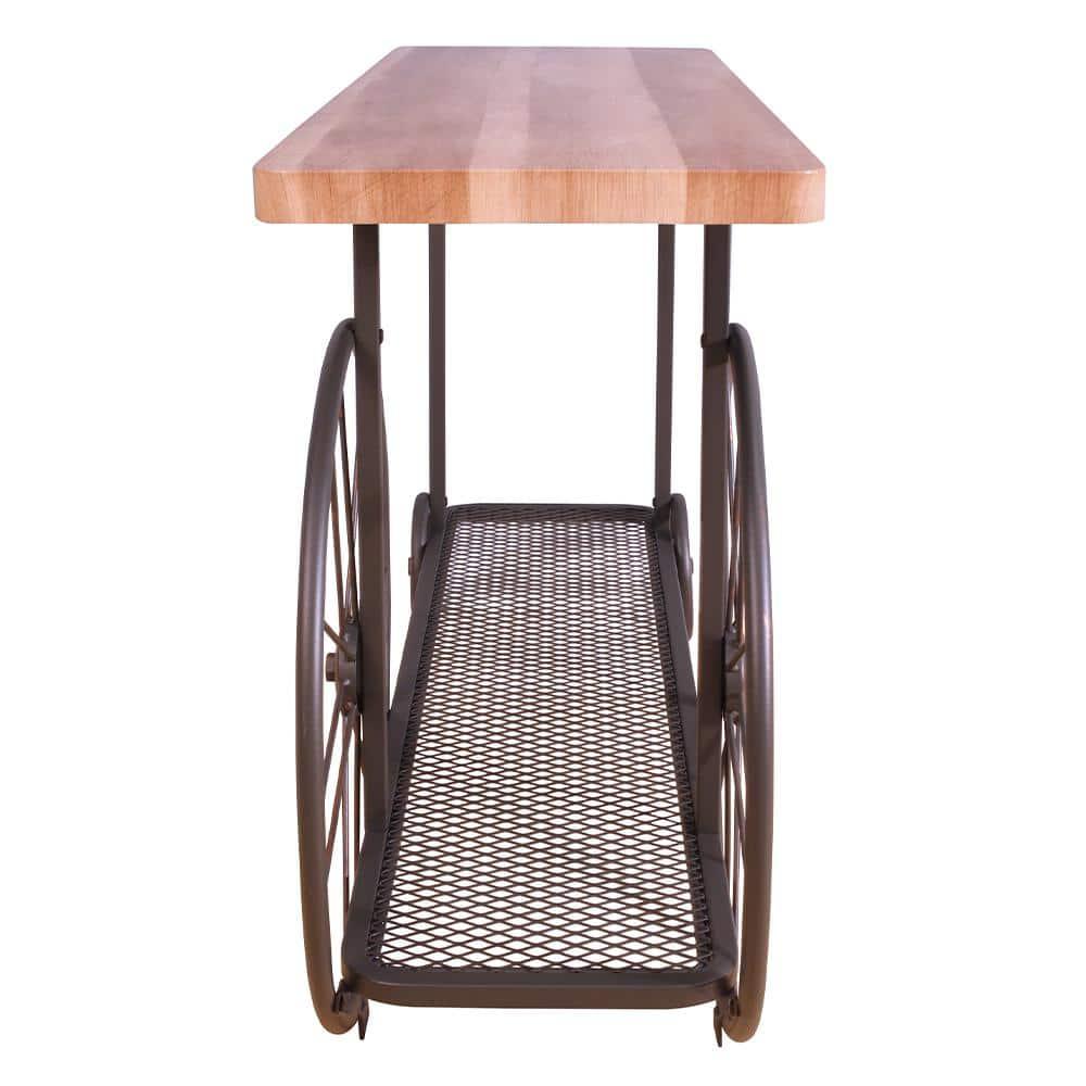 Francie 48" Accent Tables Oak and Antique Gray - Acme Furniture