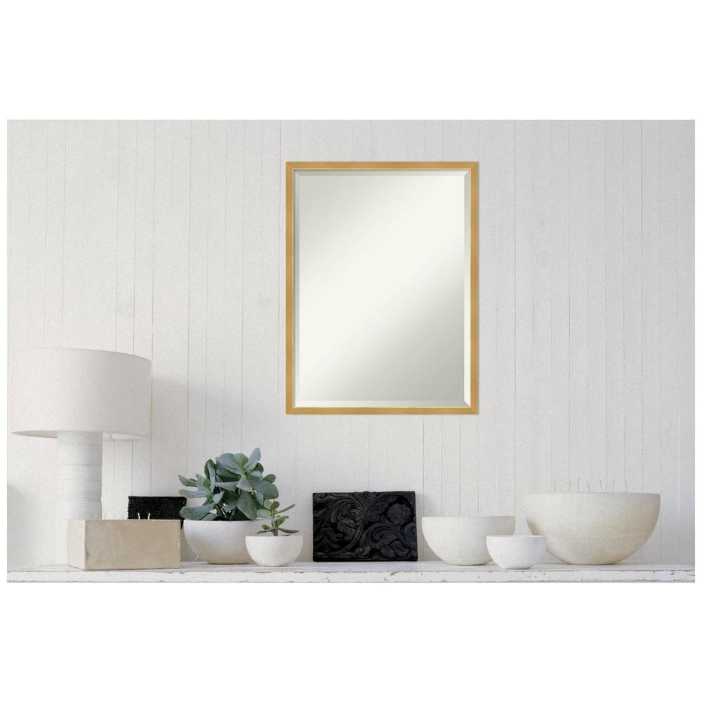 Amanti Art Svelte Polished Gold Beveled Wood Wall Mirror 25.5 x 19.5 in.
