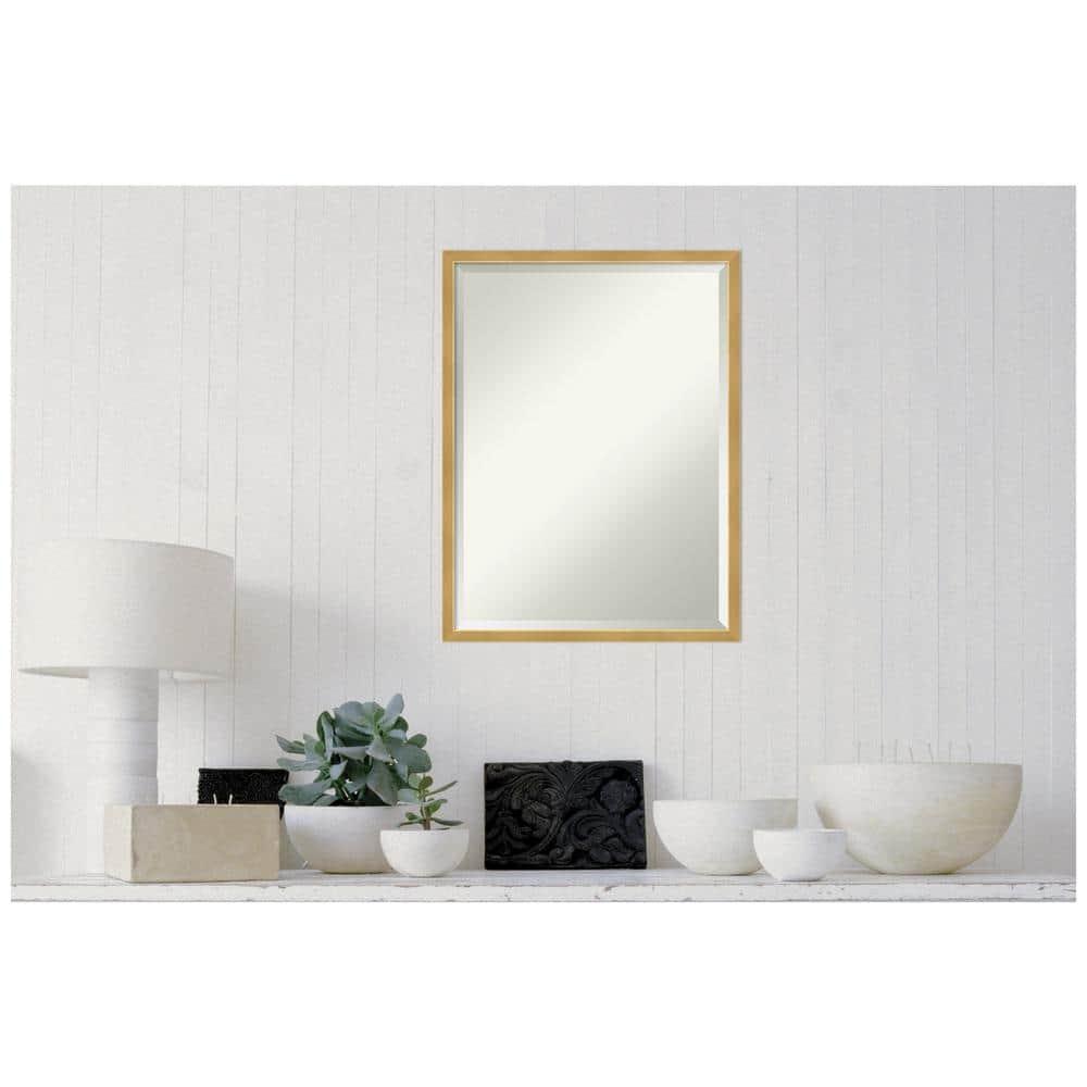 Amanti Art Svelte Polished Gold Beveled Wood Wall Mirror 25.5 x 19.5 in.