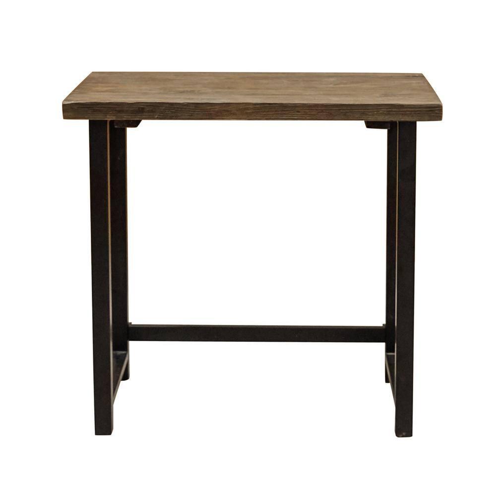 Alaterre Furniture Pomona Writing Desk Metal and Solid Wood Natural : Modern Style, No Storage, Spot Clean, 30" Height