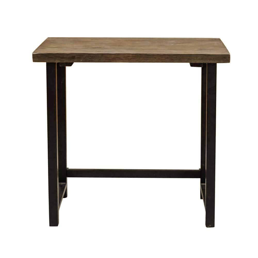 Alaterre Furniture Pomona Writing Desk Metal and Solid Wood Natural : Modern Style, No Storage, Spot Clean, 30" Height