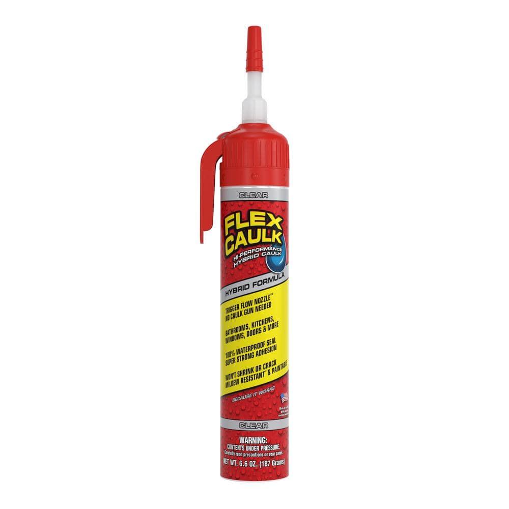 Flex Caulk All Purpose Clear 9 oz Pressurized Can, Trigger Flow Nozzle, No Caulk Gun Needed