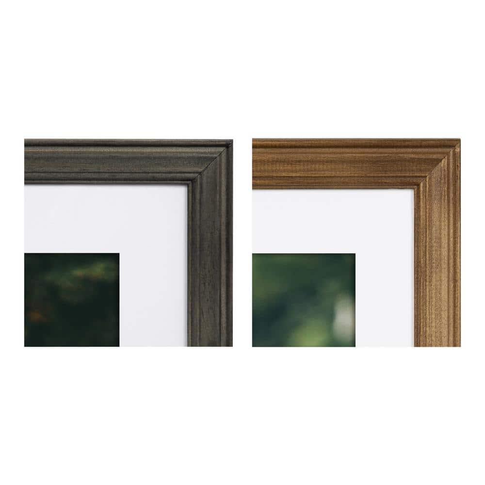 10pc Bordeaux Frame Box Set Natural Rustic/Charcoal Gray - Kate & Laurel All Things Decor: Wall Display, Multi-Size, Wood