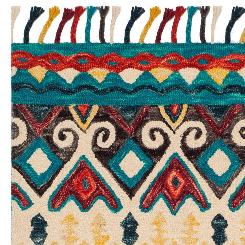 Aspen APN137 Hand Tufted Area Rug - Blue/Red - 6'x9' - Safavieh..