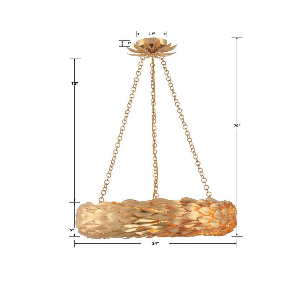 Crystorama Lighting Broche 6 - Light Pendant in  Antique Gold