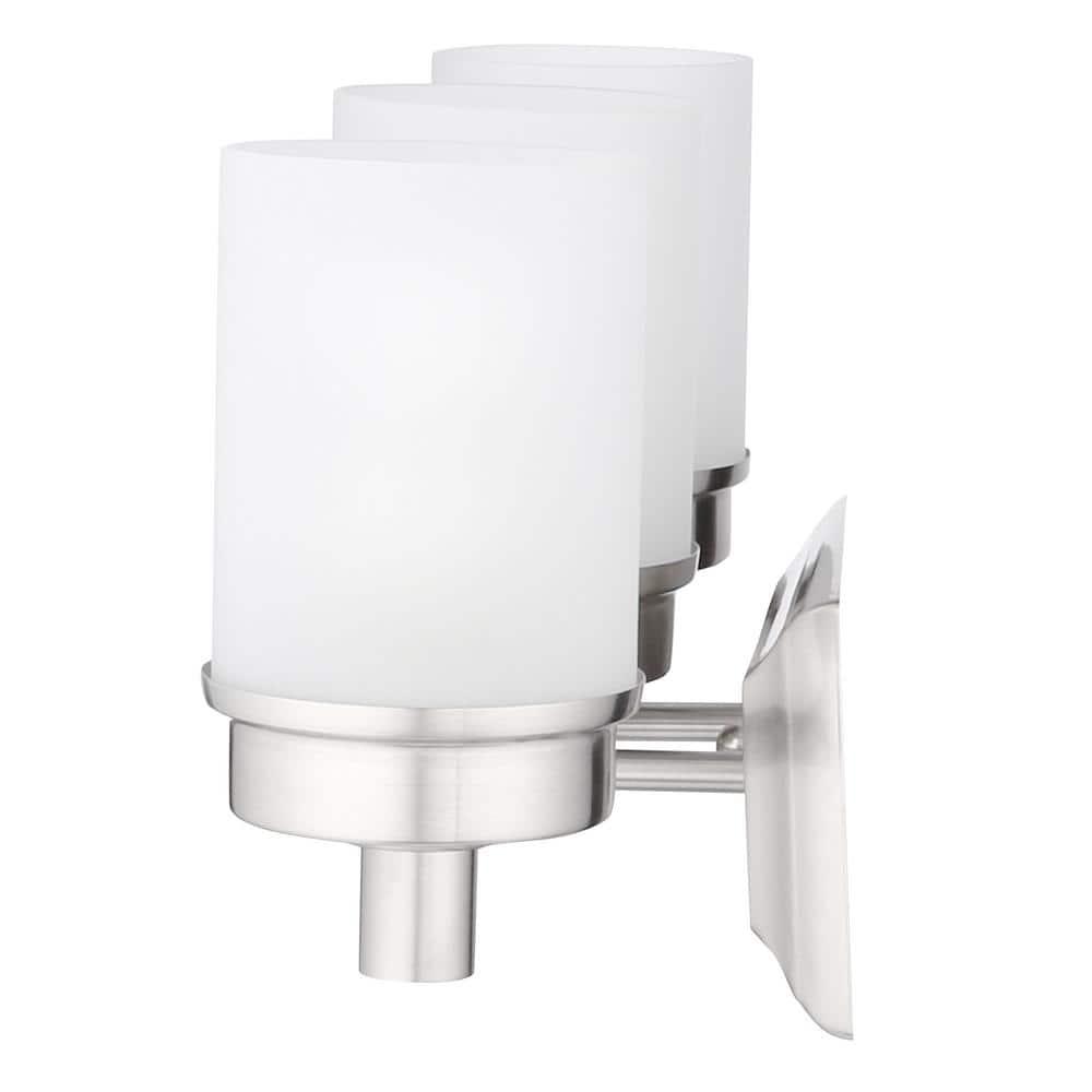 Hampton Bay Transitional 3-Light Brushed Nickel Vanity Light