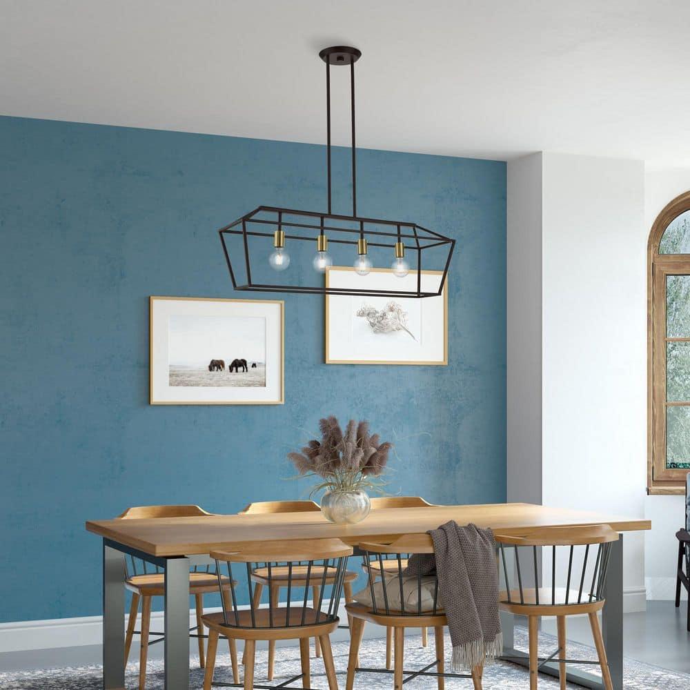 Livex Lighting Devone 4 - Light Chandelier in  Bronze/Antique Brass