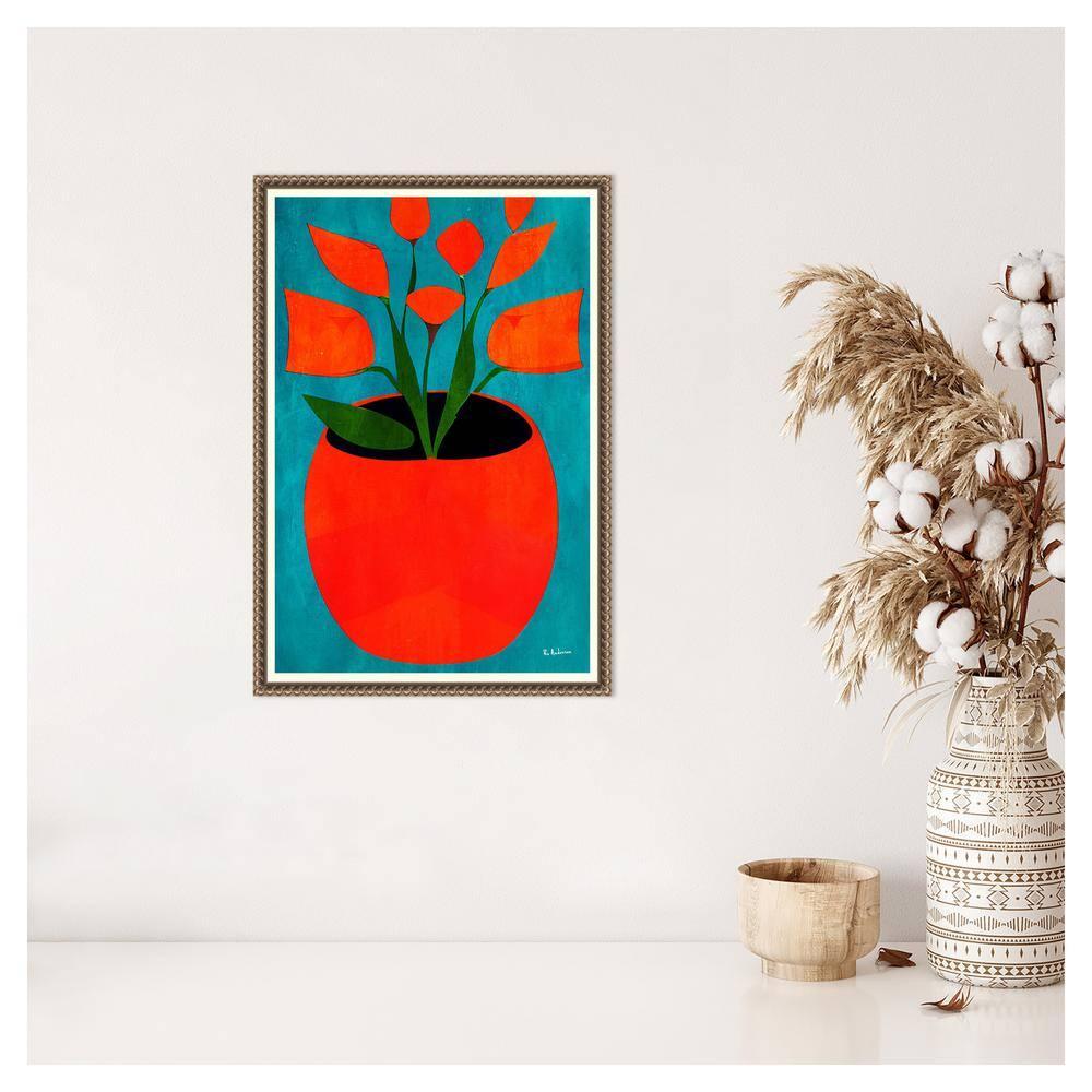 Amanti Art Red Blossoms by Bo Anderson Canvas Wall Art Print Framed 16 x 23-in.