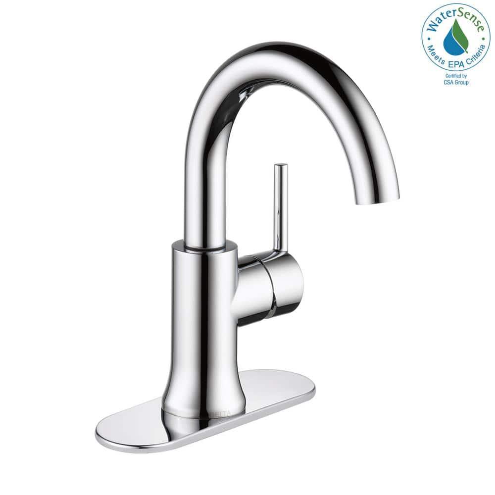 Trinsic Single Hole Bathroom Faucet with Drain Assembly, Single Handle Bathroom Sink Faucet