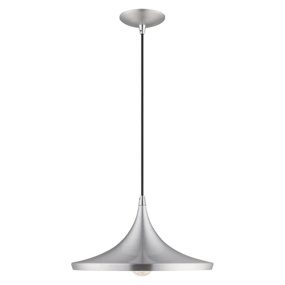 Livex Lighting Metal Shade 1 - Light Chandelier in  Brushed Aluminum