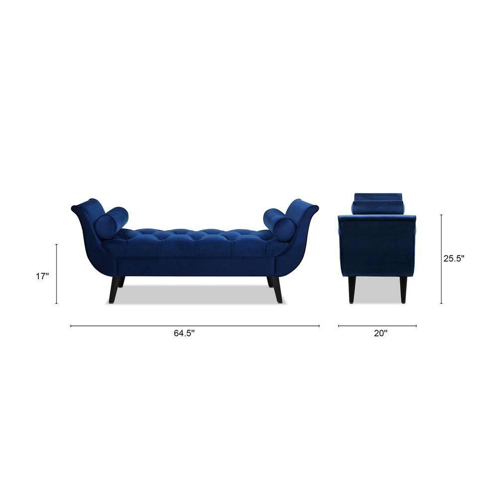 Alma Tufted Flared Arm Entryway Bench Navy Blue
